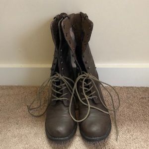 Madden Girl Zorrba Combat Boot - Brown